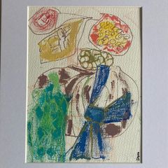 Original art Floral Art Retro Drawing contemporary Irish Art abstract painting