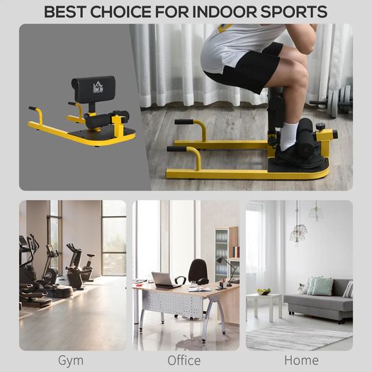 3-in-1 Sissy Squat Machine with Push Up Bars, Home Gym Work Out Leg Fitness Equipment