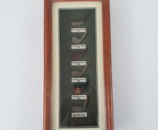 Golf club shadow box picture with replica clubs
