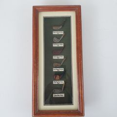 Golf club shadow box picture with replica clubs