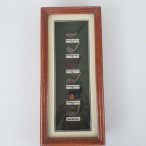 Golf club shadow box picture with replica clubs
