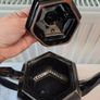 Vintage hexagon gold and black teapot Image 5