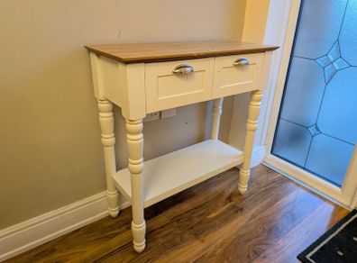 White 2 Drawer Console Table