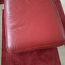 Red leather corner suite Image 4