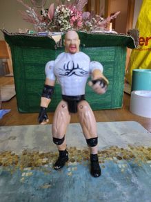 Goldberg wrestling action figure white shirt loose