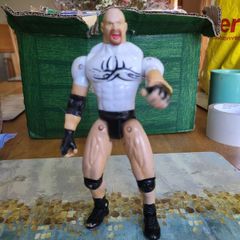 Goldberg wrestling action figure white shirt loose