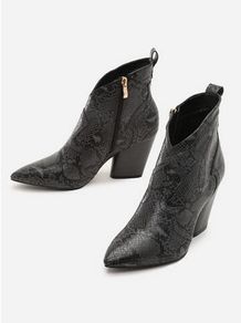 Grey Snake Leather Look Boots size 40