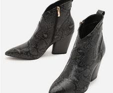 Grey Snake Leather Look Boots size 40