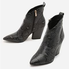 Grey Snake Leather Look Boots size 40