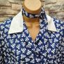 Vintage 1970s 1980s Classy navy white Shirt dress matching neck tie  Postage included Image 2