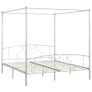 Canopy Bed Frame White Metal 6FT Super King Image 3