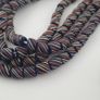 Vintage African MultiColor Stripe Black 7.4mm - 7.6mm Glass Beads Strand Image 10