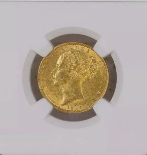 1851 British Gold Sovereign Coin NGC MS61 Rare Grade Great Britain QueenVictoria