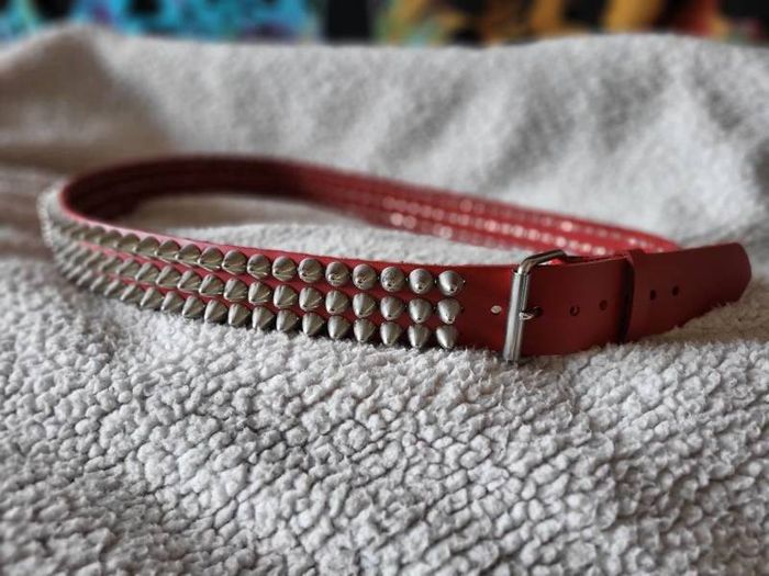 Studded leather belt