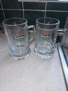 2 Heineken Beer Tankard