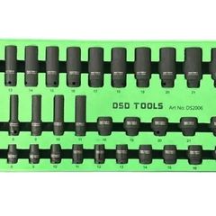 Dsd Tools 32pc 3/8-inch Dr 6pt Deep & Shallow Impact Sockets 7mm To 22mm