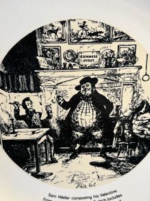 1968 Vintage Guinness Plate "composing a valentine letter"