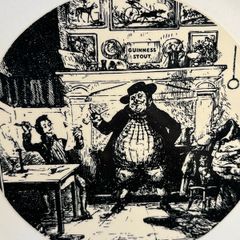 1968 Vintage Guinness Plate "composing a valentine letter"
