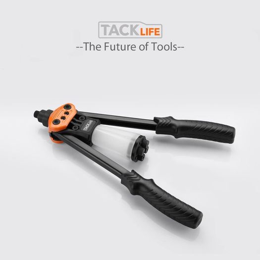 Rivet Gun 35cm Professional rivet gun set for Heavy Work - Excellent Lever Design and Adjustable Handle - Equipped with 5 Replaceable Nosepieces