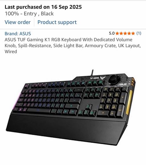 Asus Tuf Gaming K1 Rgb Keyboard