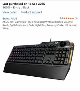 Asus Tuf Gaming K1 Rgb Keyboard
