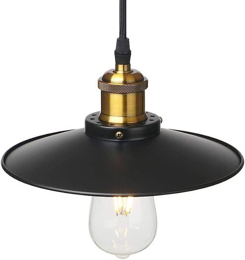 Vintage Industrial Style Ceiling Pendant Lights,Set of 3 Black Metal Pendant Lights,Hanging Light Fixture for Kitchen Island,Farmhouse,Living Room,Bedroom
