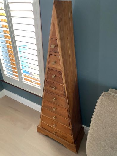 Unique Solid Hardwood Pyramid Chest of Drawers