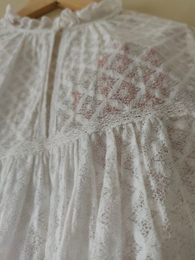 Sezane Gabbie lace blouse in ivory