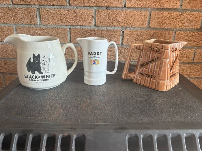 Vintage advertising Whiskey Water jugs