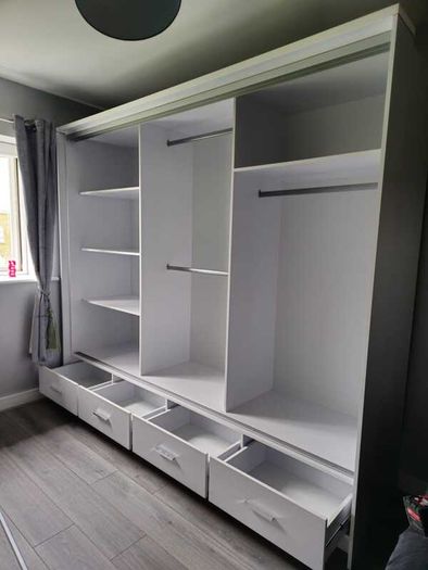 Sliding Doors Wardrobe S 253cm LED - White
