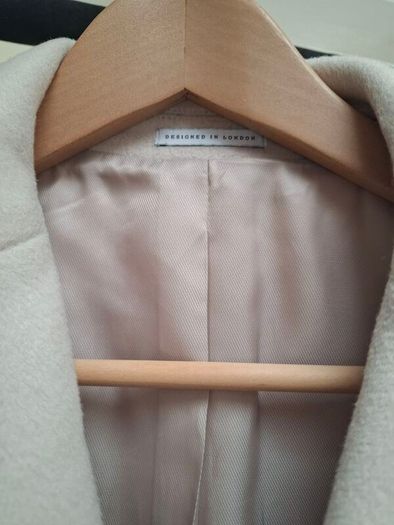 Reiss Gable Gents/Men's Wool Blend Ivory Overcoat
