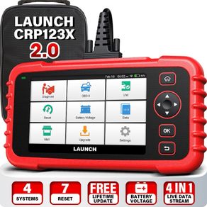 LAUNCH OBD2 Scanner CRP123X V2.0 2024 Version. ABS SRS Engine Transmission Car DiagnosticTool, 7 Service Functions, Lifetime Free Update, Battery Test