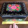 Vintage Pretty Black floral Tin M&S 1985 Image 10