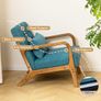Armchair Living Room Comfy Arm Chair Reading Chair Bedroom Relax Accent Chairs with Wood Frame, Teal Image 3