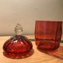 Antique Victorian Hand Blown Cranberry Glass Jar Image 10