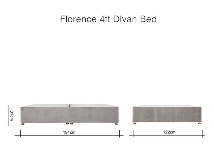 4 foot silver / grey bed base