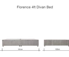 4 foot silver / grey bed base