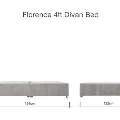 4 foot silver / grey bed base