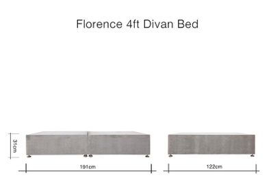 4 foot silver / grey bed base