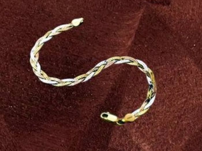 Vintage Italian 18K Gold & 925 Silver Bracelet