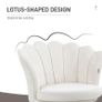 Shell chair vanity chair velvet salon chair with golden metal legs cream Image 6