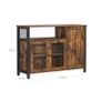 Kitchen cabinet with 3 doors sideboard, kitchen cabinet, storage cabinet, with 3 doors, for living room, kitchen, dining room, 110 x 33 x 75 cm, industrial style, vintage brown-black Image 3