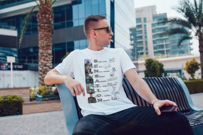 White sensation t-shirt with dj signatures autographs t-shirt tiesto hardwell armin van buuren skrillex dimitri vegas and like mike martin garrix don diablo alan walker t-shirt