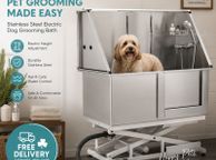 main image for ad Stainless Steel Electric Dog Grooming Bath 127cm Height Adjustable Pet Wash Station with Right-Hand Door