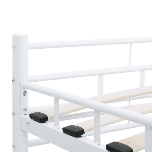 Bed Frame White Metal 120x200 cm