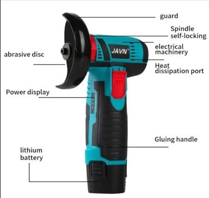 12V 19500rpm MINI Angle Grinder, Grinding Tool, Wood Metal Plastic, Power Tool