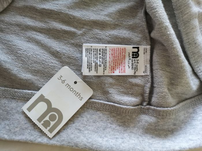 Mothercare Baby Girl Grey Zip-up Top (Brand New)