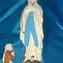 Antique Mid Century Catholic Altar Shadow Box Our Lady of Lourdes & St. Bernadette Postage available or Collection Image 2