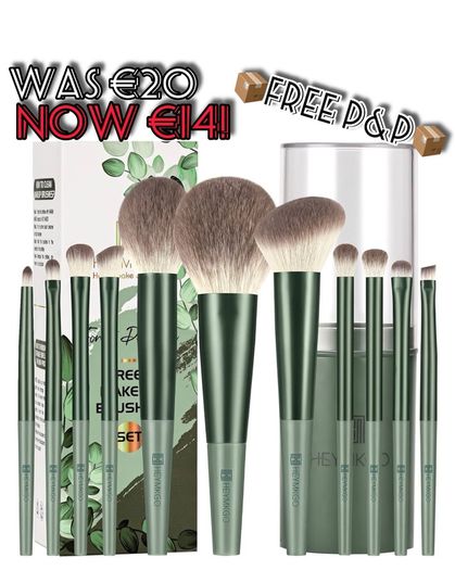 NEW SALE | Makeup Brushes 11pcs Premium Synthetic Bristles Green