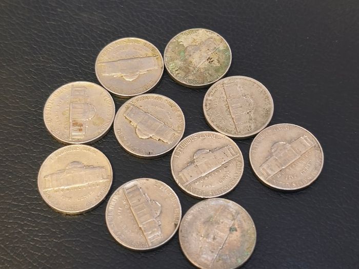 1948-1994 10 x US 5 Cent Coins Nickels Jefferson Lot